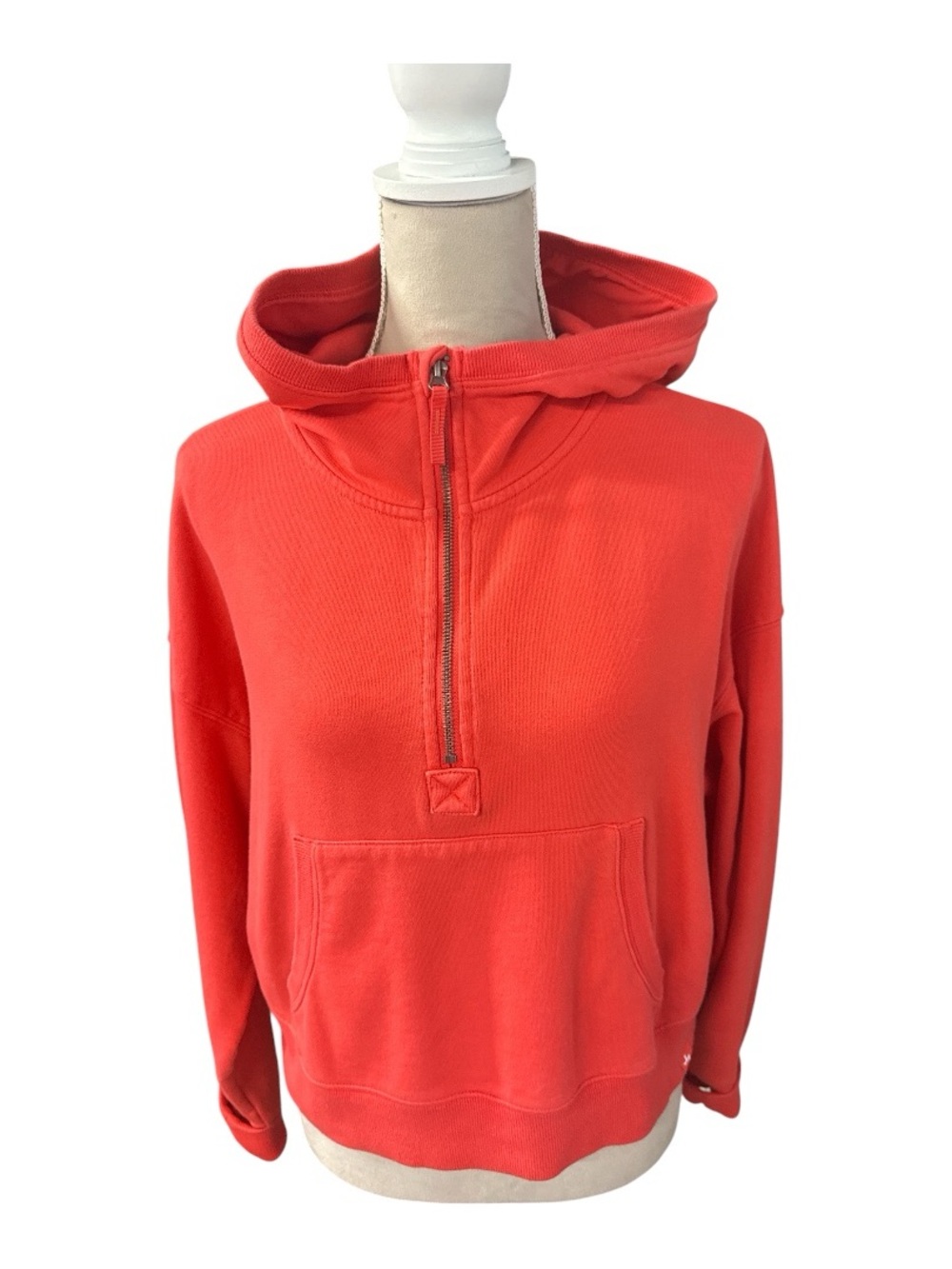 JoyLab Bright Coral Zip Pullover Hoodie